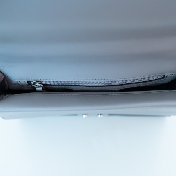 Michael Kors Sloan Medium Double Flap Leather Satchel Handbag Color Grey Multi - Picture 7 of 10